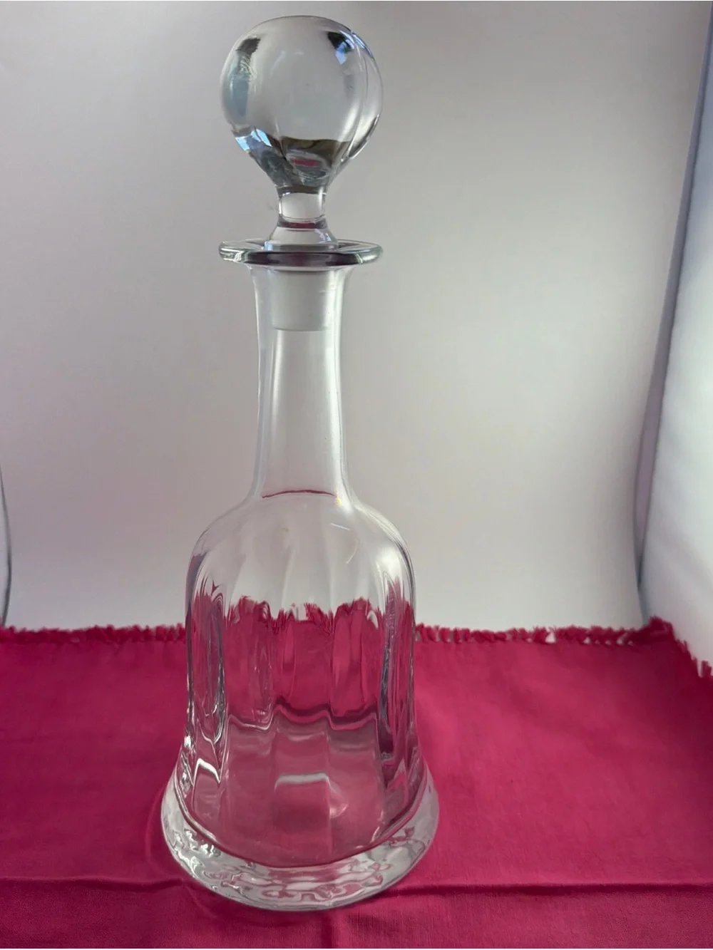 Vintage Hand Blown Bell Shaped Decanter Crystal with Stopper